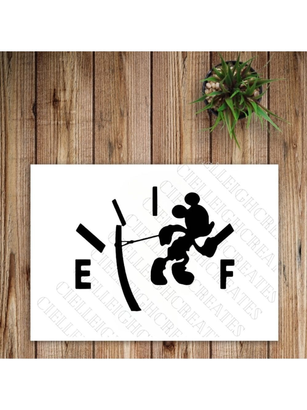 *2 for $20* Mickey Mouse Gas Gauge Vinyl Decal Sticker Handcrafted